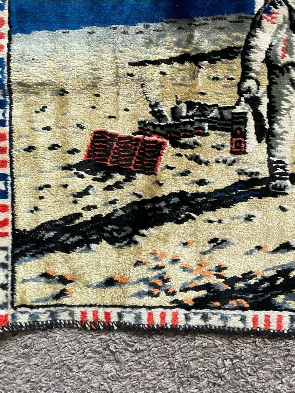 Vintage Moon Landing Tapestry Astronaut Apollo First Man on the Moon